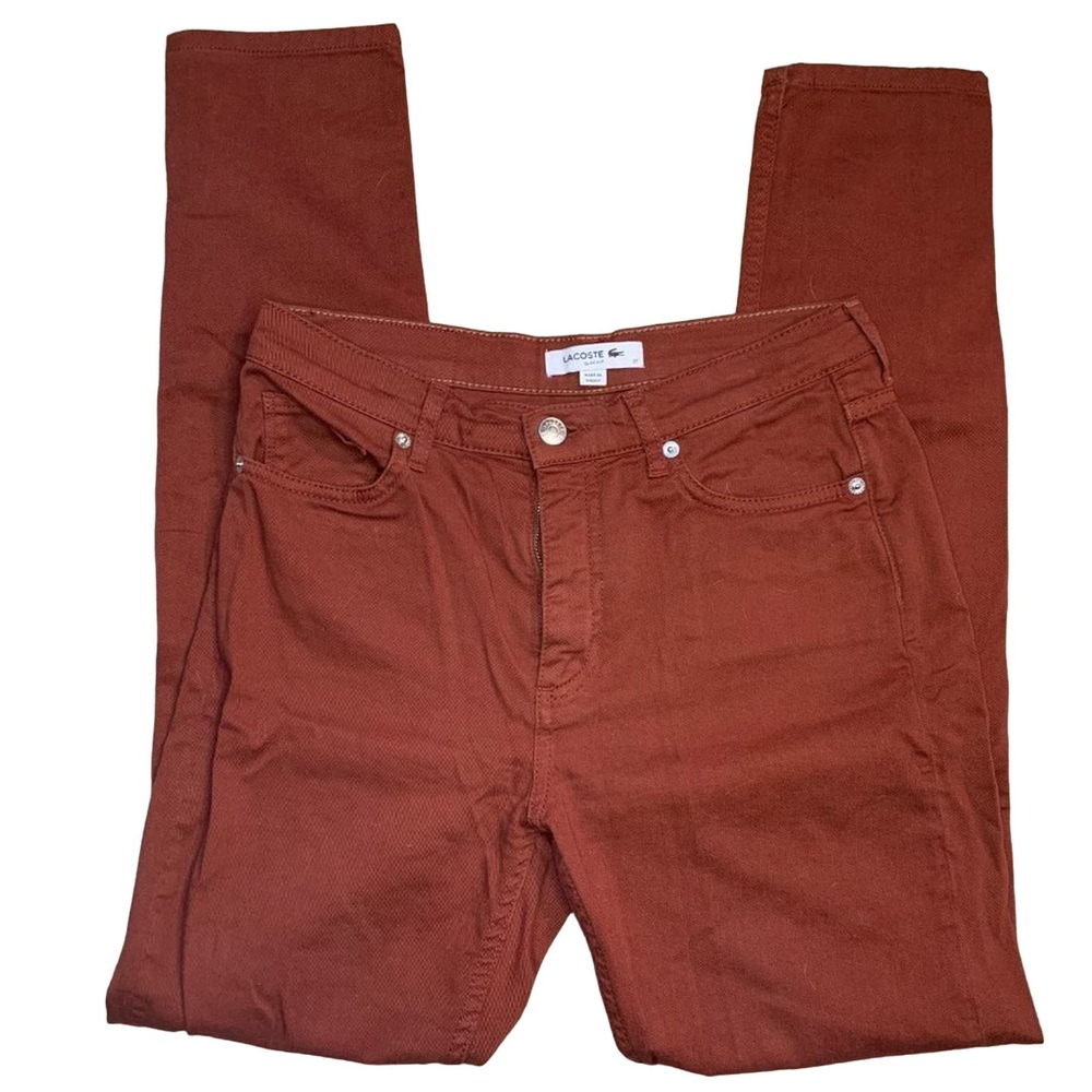 LACOSTE | Rust Red Slim Fit Pant | Size 27 | EUC